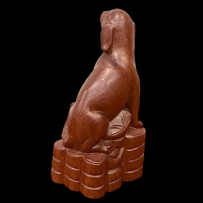 Coonhound Dog Wooden Statue