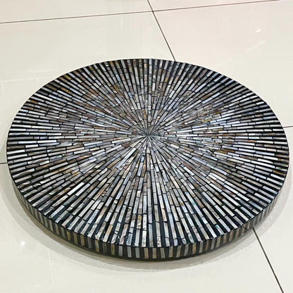 24 inches Black Mother Pearl Round Coffee Table Top D60cm