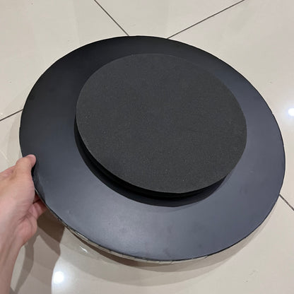 Mother of Pearl Lazy Susan Turntable, Black Leaf Inlay Rotating Tray