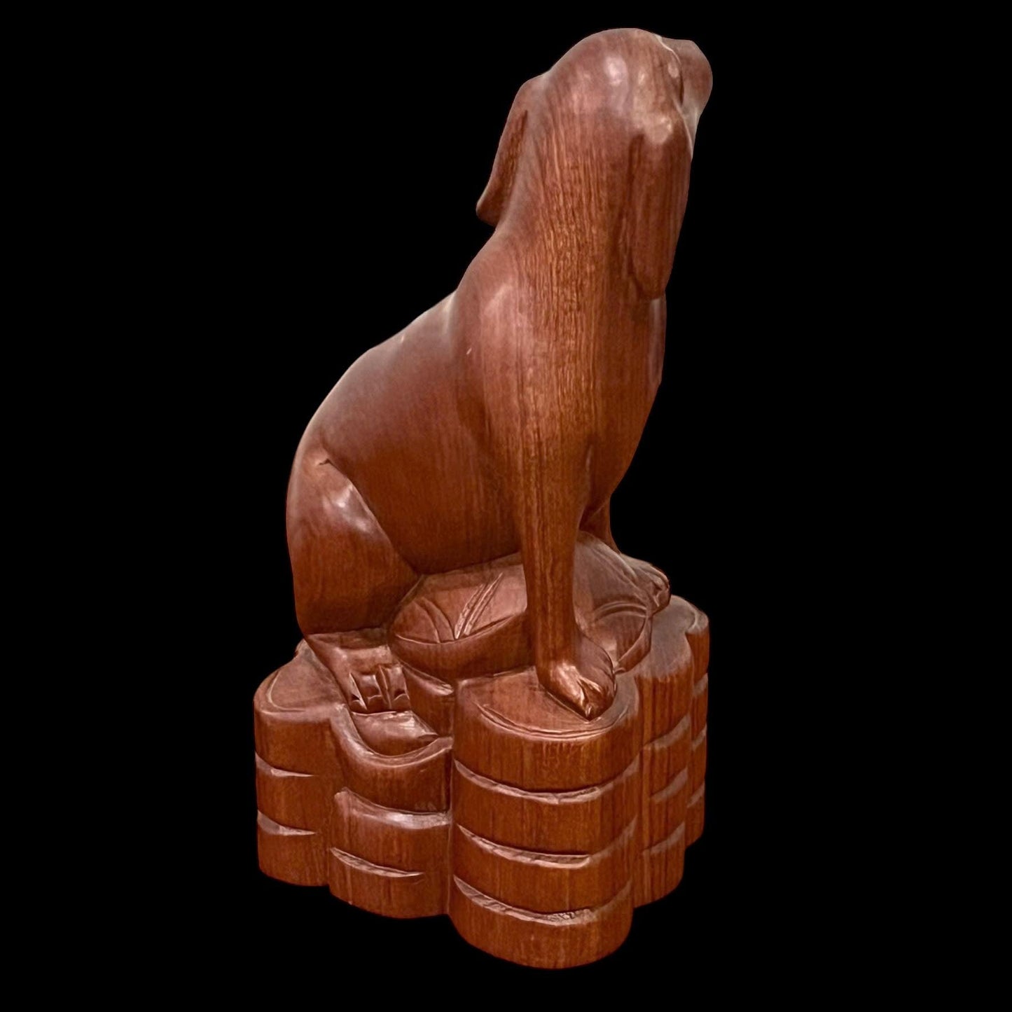 Coonhound Dog Wooden Statue