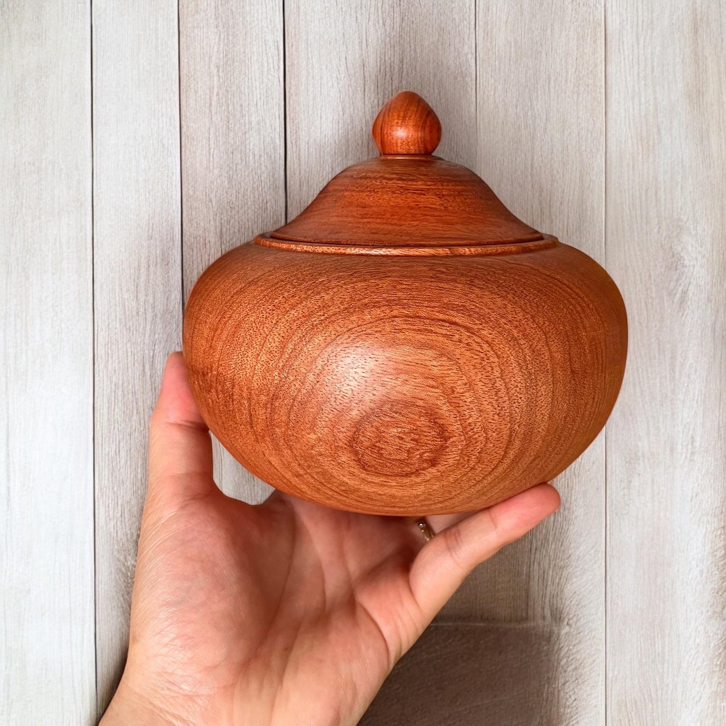 Handmade Solid Wood Box with Lid: Keepsake Jar, Rustic Decor