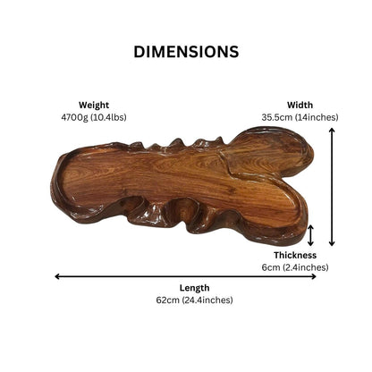 Rosewood Tea Tray: Lobster Shape Serving Board, Zen Home Decor