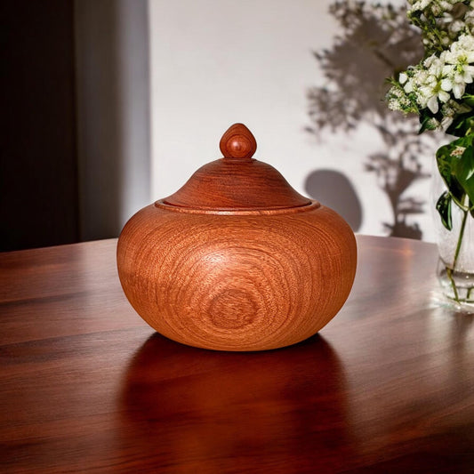 Handmade Solid Wood Box with Lid: Keepsake Jar, Rustic Decor