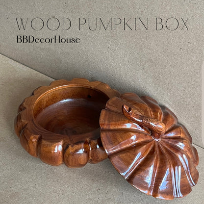 Handmade Wooden Pumpkin Box: Halloween Home Decor, Jewelry Storage