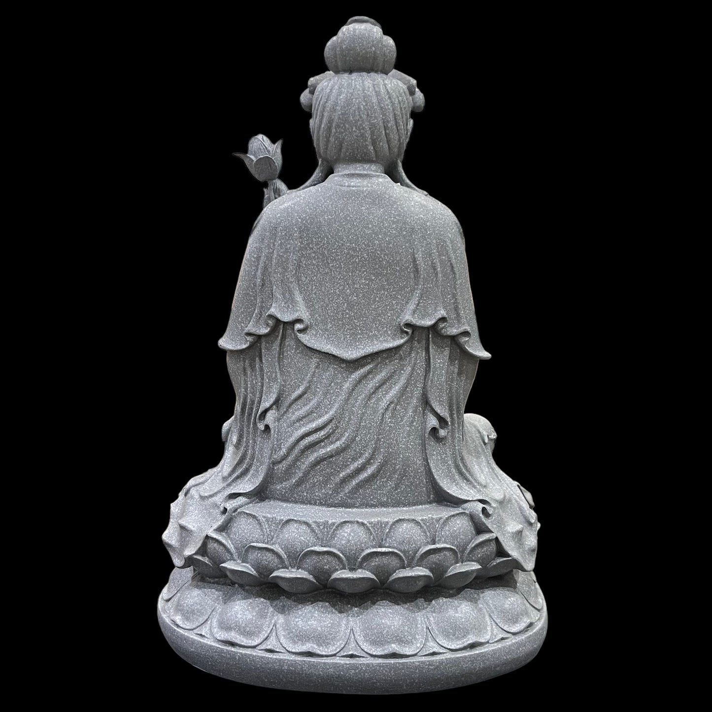 Guan Yin Statue: Artificial Stone Bodhisattva Holding Lotus Flower