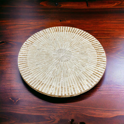 Ivory Capiz Shell Sunburst Lazy Susan