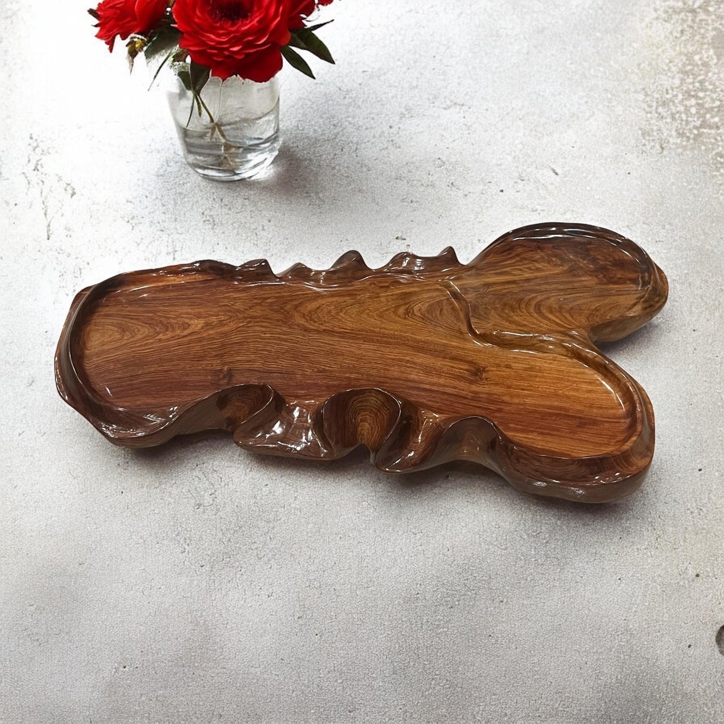 Rosewood Tea Tray: Lobster Shape Serving Board, Zen Home Decor