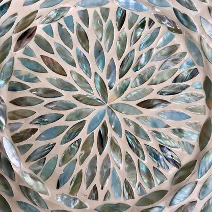 Set of 2 Blue Ivory Inlay Mother of Pearl Charger Plates
