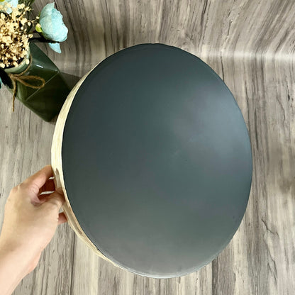 Round Capiz Shell Floral Inlay Tray with Teal Center