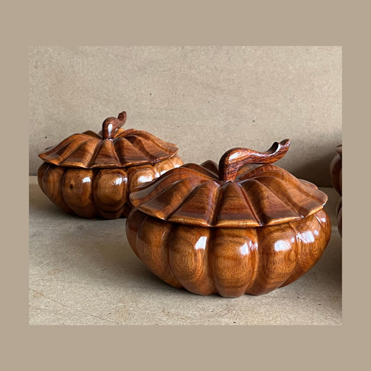 Handmade Wooden Pumpkin Box: Halloween Home Decor, Jewelry Storage