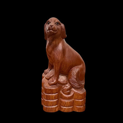 Coonhound Dog Wooden Statue