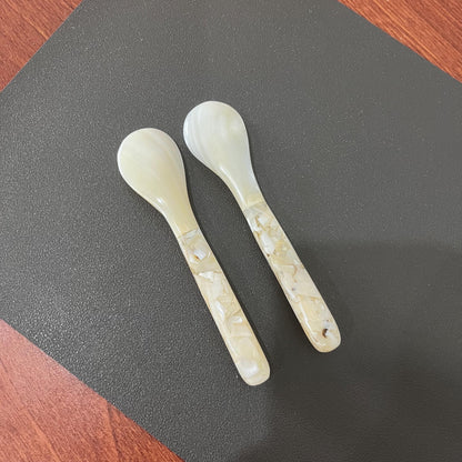 Mother of Pearl Dessert Spoons: Coastal Caviar Serving Set