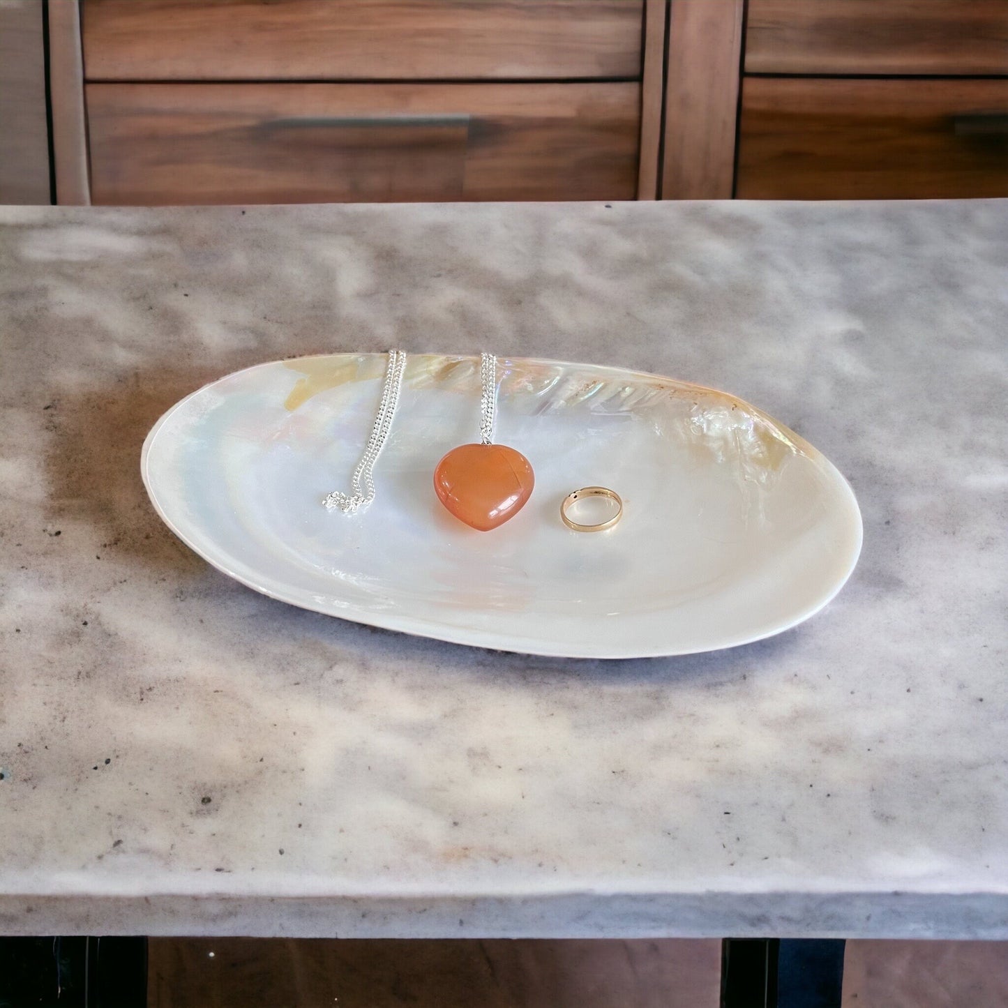 Mother of Pearl Shell Dish – Handcrafted Seashell Tray for Jewelry, Snacks & Coastal Home Decor