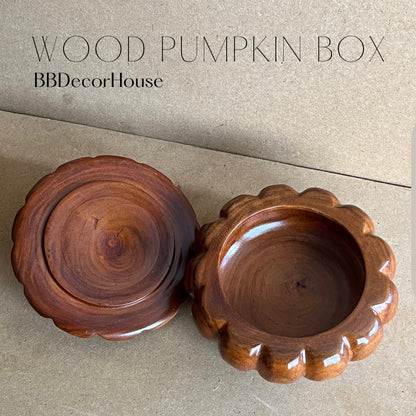 Handmade Wooden Pumpkin Box: Halloween Home Decor, Jewelry Storage