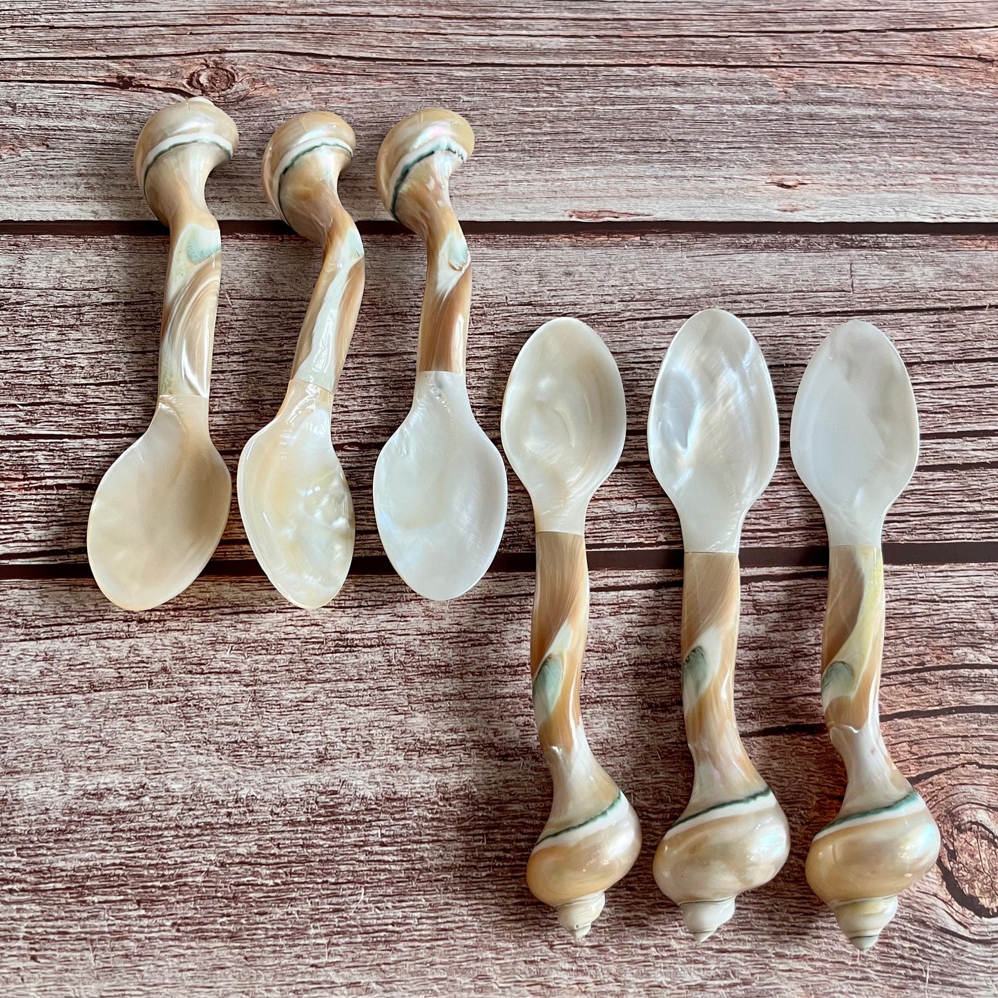 Mother of Pearl Seashell Spoons: Coastal Caviar Spoon Set