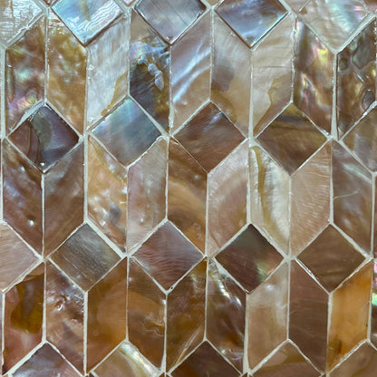 Mother of Pearl Inlay Tissue Box Cover: Brown Cube Mosaic