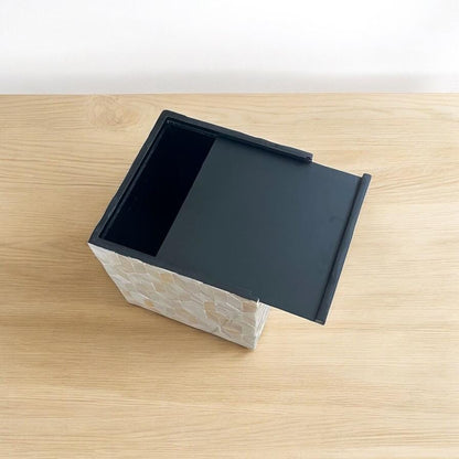 Ivory Square Mother of Pearl Tissue Box Cover