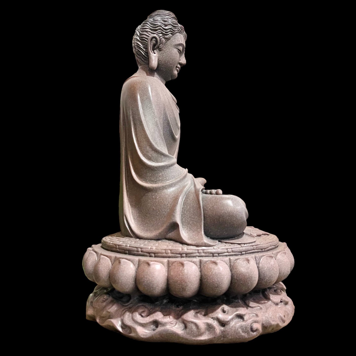 Gray Gautama Buddha Statue made of Artificial Stone Antique Color
