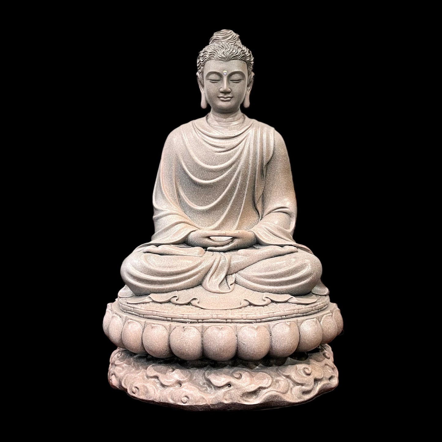 Gray Gautama Buddha Statue made of Artificial Stone Antique Color