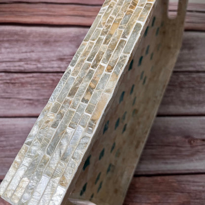 Rectangular Capiz Shell Scallop Tray – Handmade Decorative Tray