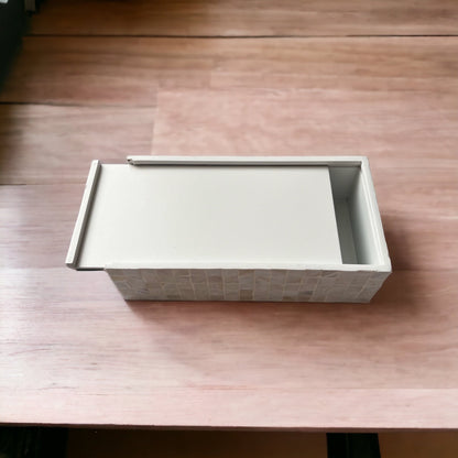 Ivory Rectangular Mother of Pearl Tissue Box Cover