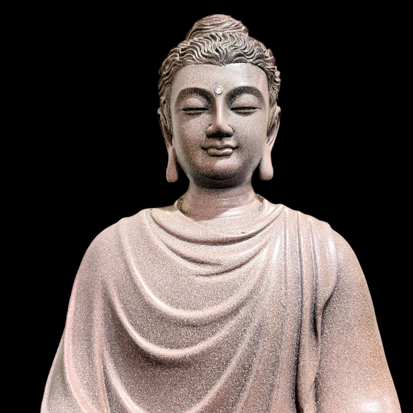 Gray Gautama Buddha Statue made of Artificial Stone Antique Color