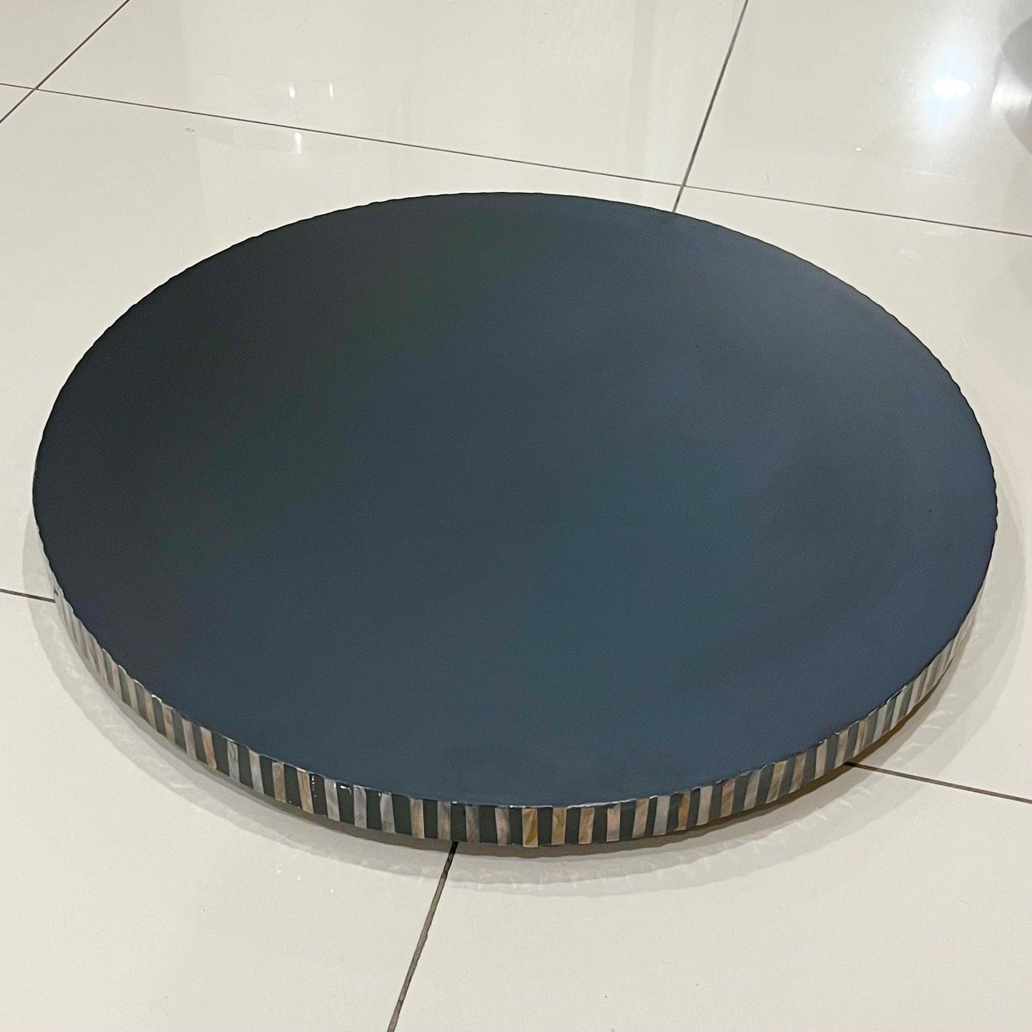 24 inches Black Mother Pearl Round Coffee Table Top D60cm