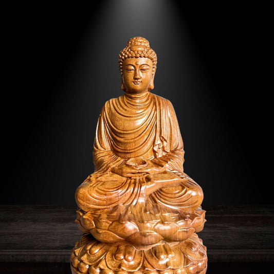 Wooden Buddha Statue – Solid Hardwood Meditation Sculpture for Home & Spiritual Decor