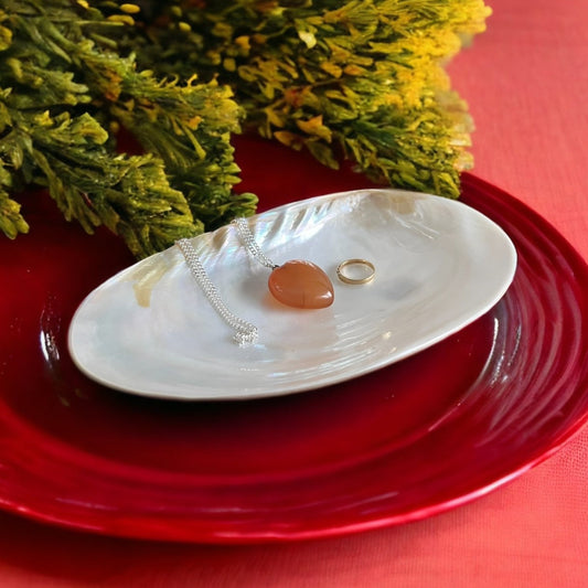 Mother of Pearl Shell Dish – Handcrafted Seashell Tray for Jewelry, Snacks & Coastal Home Decor