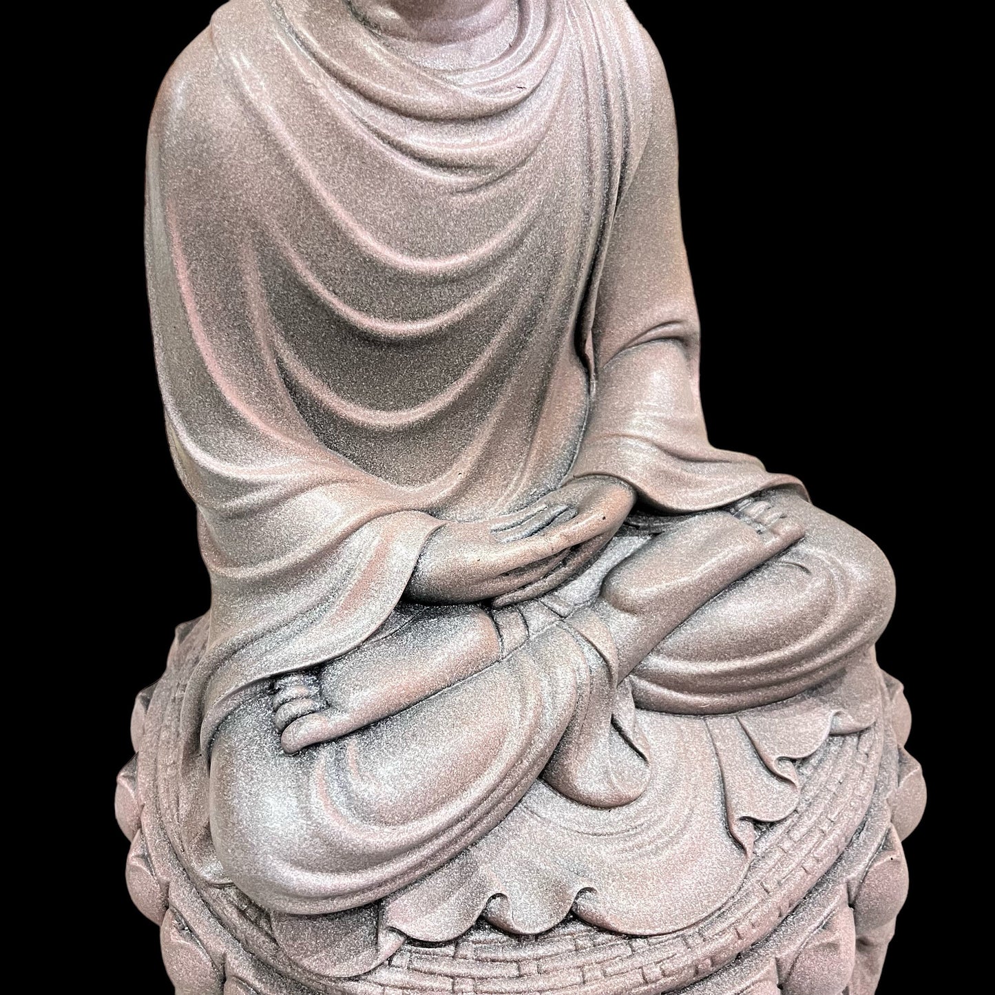Gray Gautama Buddha Statue made of Artificial Stone Antique Color