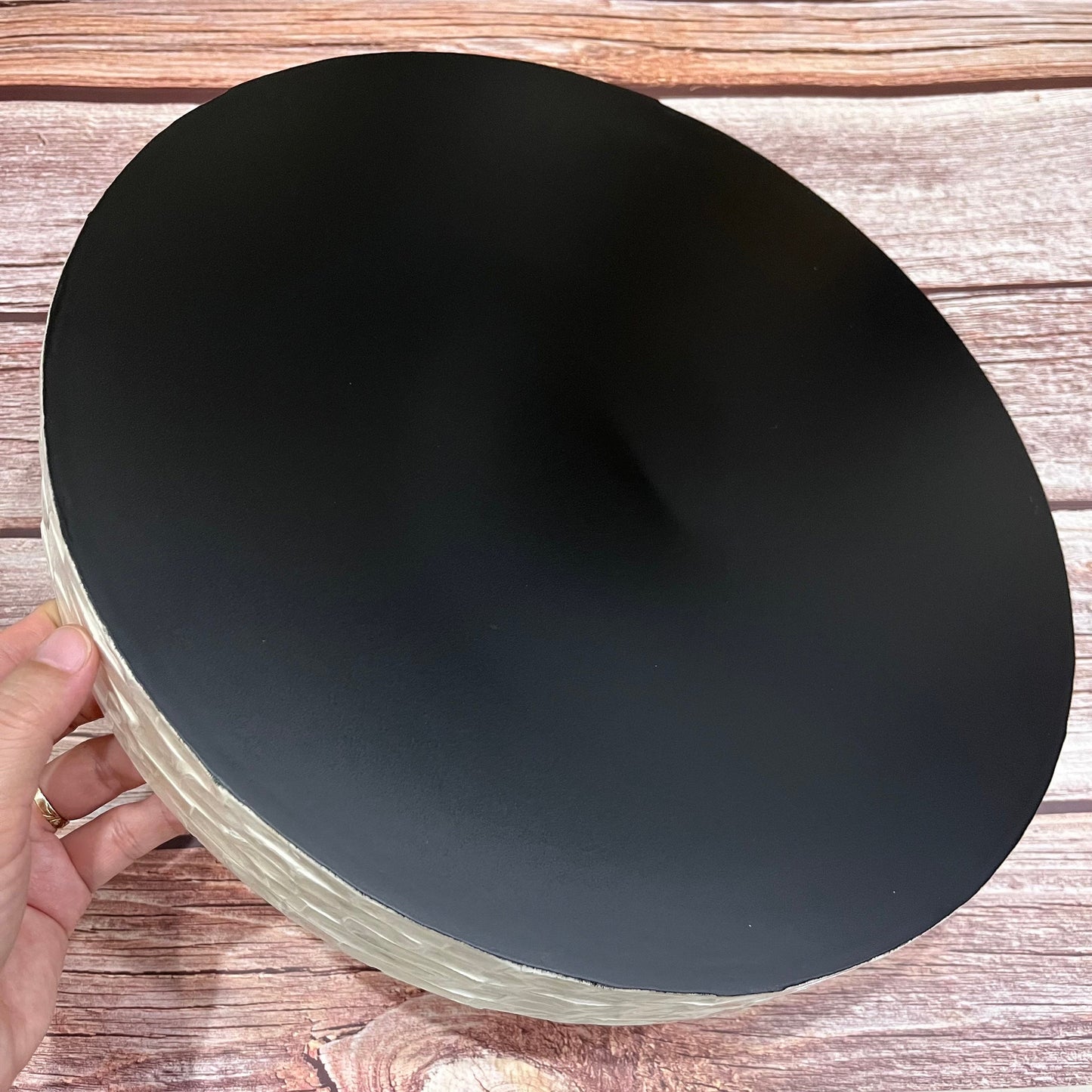 Round Capiz Shell Sunburst Inlay Tray