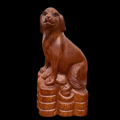Coonhound Dog Wooden Statue