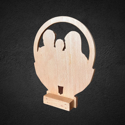 Handcrafted Beech Wood Holy Family Statue